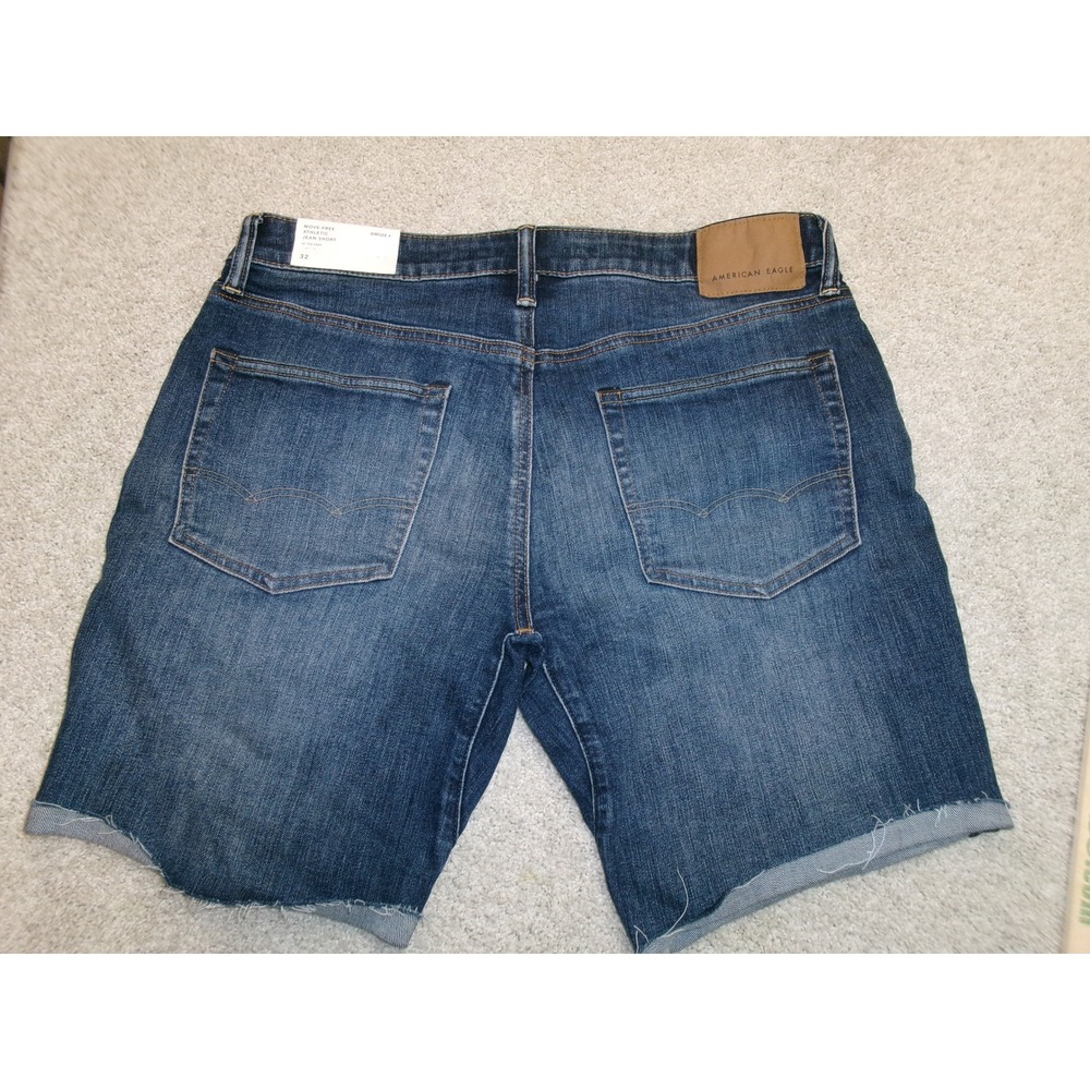 American Eagle Airflex+ Move-Free Athletic Jean Shorts Medium Wash Blue Size 32 - Picture 4 of 5